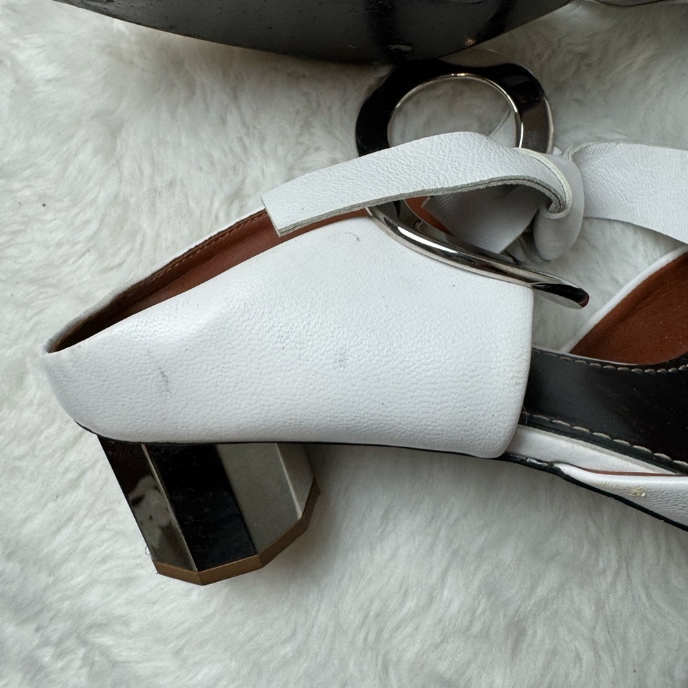 Proenza Schouler Front-tie Block-heel leather mules in white 37 - Picture 9 of 12